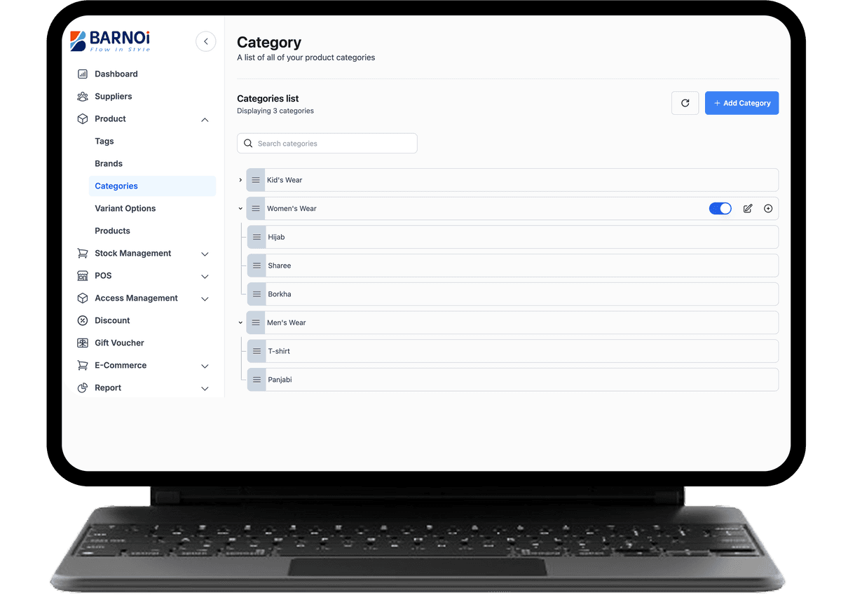 Managing product categories
